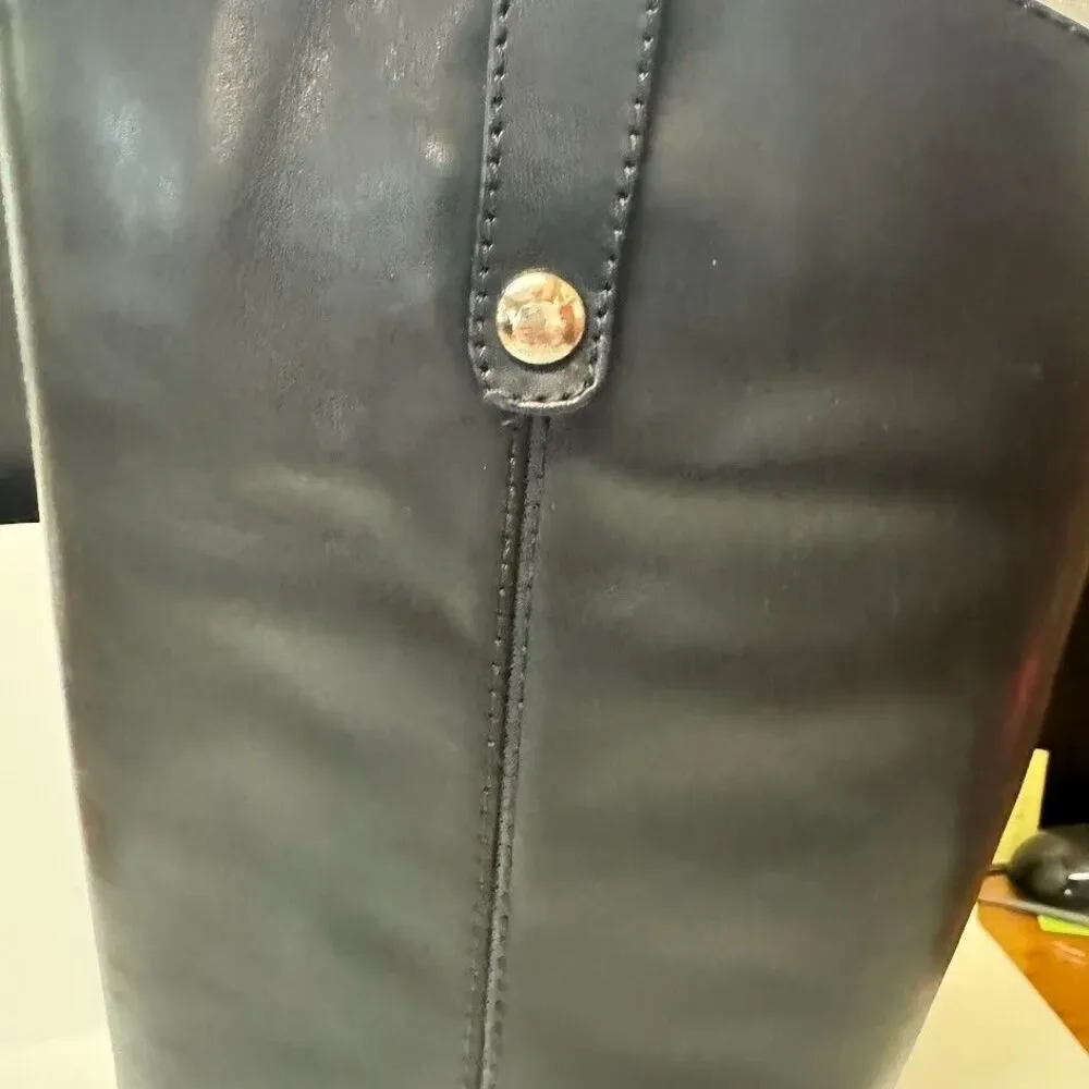 INC Womens 7.5 M WC Black Fawne Zip Up Knee High Riding Boots NIB QL1